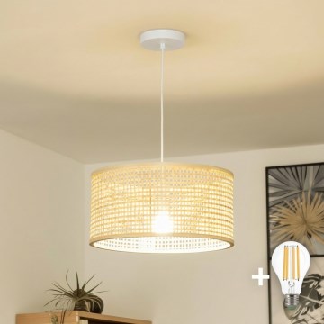 Brilagi - LED pakabinamas šviestuvas su laidu CERIA BOHO 1xE27/40W/230V skersmuo 25 cm, iš bambuko