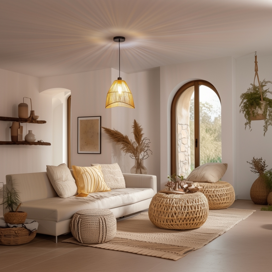 Brilagi - LED pakabinamas šviestuvas su laidu CERIA BOHO 1xE27/40W/230V skersmuo 30 cm rudas