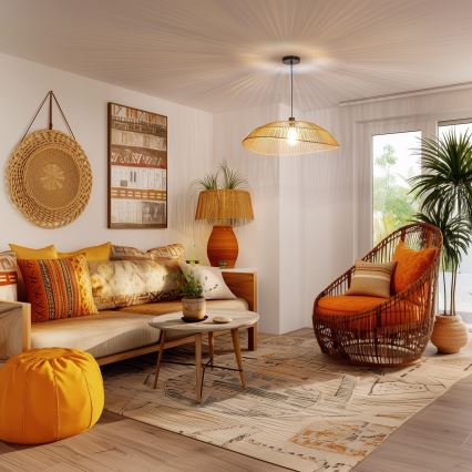 Brilagi - LED pakabinamas šviestuvas su laidu CERIA BOHO 1xE27/40W/230V Ø 70 cm rudas