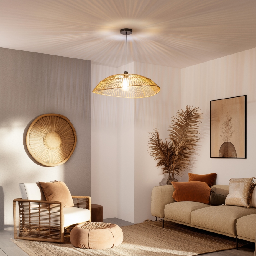 Brilagi - LED pakabinamas šviestuvas su laidu CERIA BOHO 1xE27/40W/230V Ø 70 cm rudas