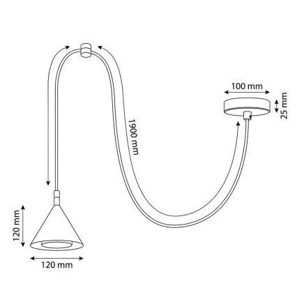 BRILAGI - LED Pakabinamas šviestuvas su laidu CONE SINGLE SPIDER 1xGX53/15W/230V smėlinė