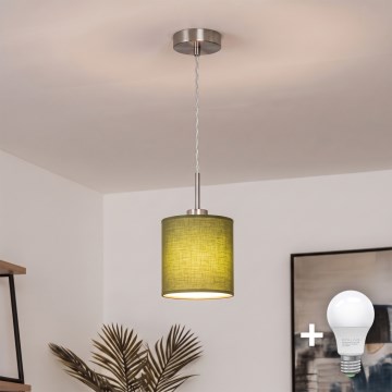 Brilagi - LED pakabinamas šviestuvas su laidu NUBILA 1xE27/60W/230V, skersmuo 14 cm, žalias