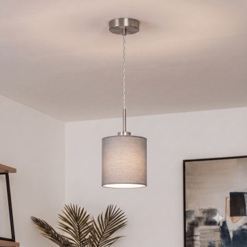 Brilagi - LED pakabinamas šviestuvas su laidu NUBILA 1xE27/60W/230V Ø 14 cm šviesiai pilkas