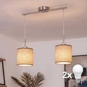 Brilagi - LED pakabinamas šviestuvas su laidu NUBILA 2xE27/60W/230V rudas