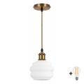 BRILAGI - LED pakabinamas šviestuvas su laidu RETRO GLASS 1xE27/60W/230V skersmuo 20 cm auksinis/baltas