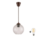 BRILAGI - LED pakabinamas šviestuvas su laidu RETRO GLASS 1xE27/60W/230V Ø 18 cm rudas/skaidrus