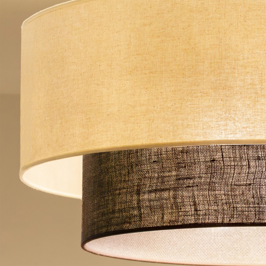 Brilagi - LED paviršinė liustra BOHO STYLE 3xE27/15W/230V, skersmuo 60 cm, kreminė/ruda