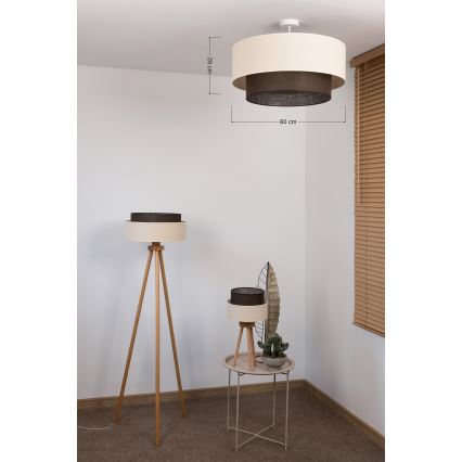 Brilagi - LED paviršinė liustra BOHO STYLE 3xE27/15W/230V, skersmuo 60 cm, kreminė/ruda