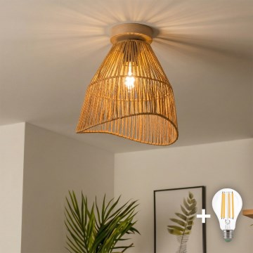 Brilagi - LED paviršinė liustra CERIA BOHO 1xE27/40W/230V skersmuo 30 cm ruda/ąžuolas
