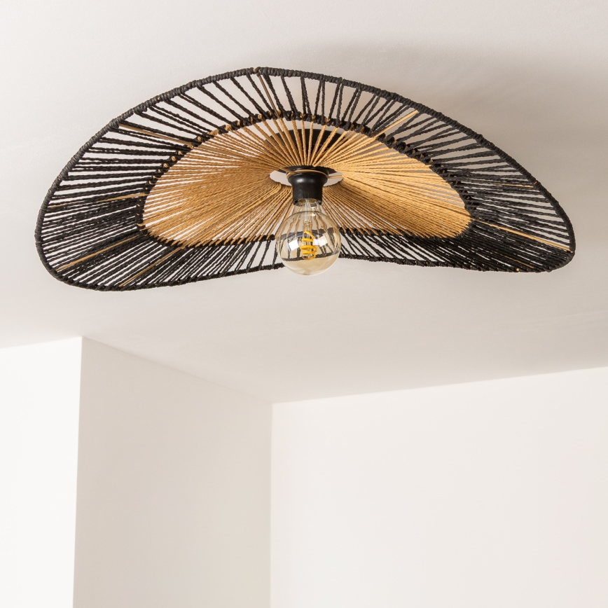 Brilagi - LED paviršinė liustra CERIA BOHO 1xE27/40W/230V Ø 50 cm juoda/ruda