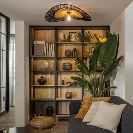 Brilagi - LED paviršinė liustra CERIA BOHO 1xE27/40W/230V Ø 50 cm juoda/ruda