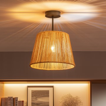 Brilagi - LED paviršinė liustra CERIA BOHO 1xE27/60W/230V skersmuo 28 cm juoda/ruda