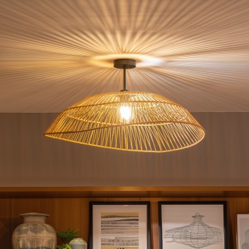 Brilagi - LED paviršinė liustra CERIA BOHO 1xE27/60W/230V skersmuo 70 cm juoda/ruda