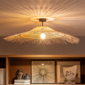 Brilagi - LED paviršinė liustra CERIA BOHO 1xE27/60W/230V Ø 100 cm juoda/smėlio spalvos