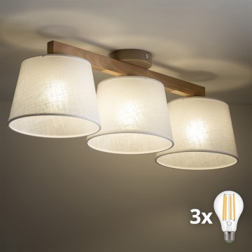 BRILAGI - LED paviršinė liustra LATTE SABIA 3xE27/15W/230V pušis/balta
