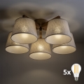 BRILAGI - LED Paviršinė liustra LATTE SABIA 5xE27/15W/230V pušis/kreminė