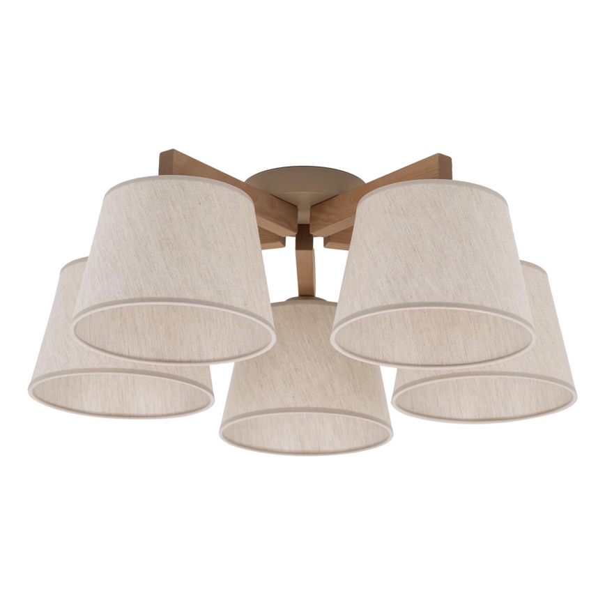 BRILAGI - LED Paviršinė liustra LATTE SABIA 5xE27/15W/230V pušis/kreminė
