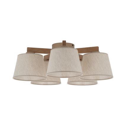 BRILAGI - LED Paviršinė liustra LATTE SABIA 5xE27/15W/230V pušis/kreminė