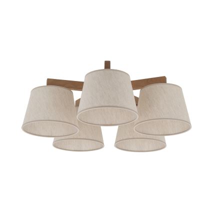 BRILAGI - LED Paviršinė liustra LATTE SABIA 5xE27/15W/230V pušis/kreminė