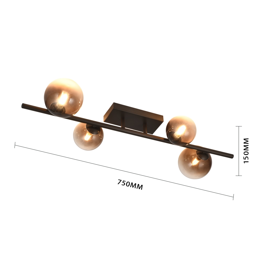 Brilagi - LED paviršinė liustra MILLA 4xG9/3W/230V ruda/dūminė ruda