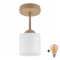 BRILAGI - LED paviršinė liustra RETRO GLASS 1xE27/60W/230V skersmuo 10 cm smėlinė/balta