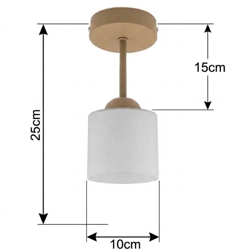BRILAGI - LED paviršinė liustra RETRO GLASS 1xE27/60W/230V skersmuo 10 cm smėlinė/balta