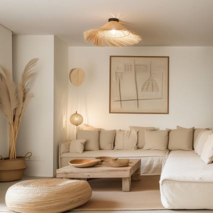 Brilagi - LED paviršinio montavimo lubinis šviestuvas CERIA BOHO 1xE27/40W/230V Ø 70 cm rotangas