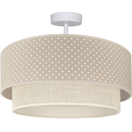 Brilagi - LED lubinis šviestuvas BOHO BOBO 1xE27/60W/230V, skersmuo 40 cm, su taškeliais, smėlinė/kreminė