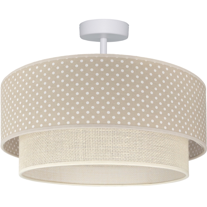 Brilagi - LED lubinis šviestuvas BOHO BOBO 1xE27/60W/230V, skersmuo 40 cm, su taškeliais, smėlinė/kreminė