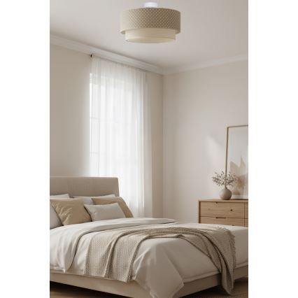 Brilagi - LED lubinis šviestuvas BOHO BOBO 1xE27/60W/230V, skersmuo 40 cm, su taškeliais, smėlinė/kreminė