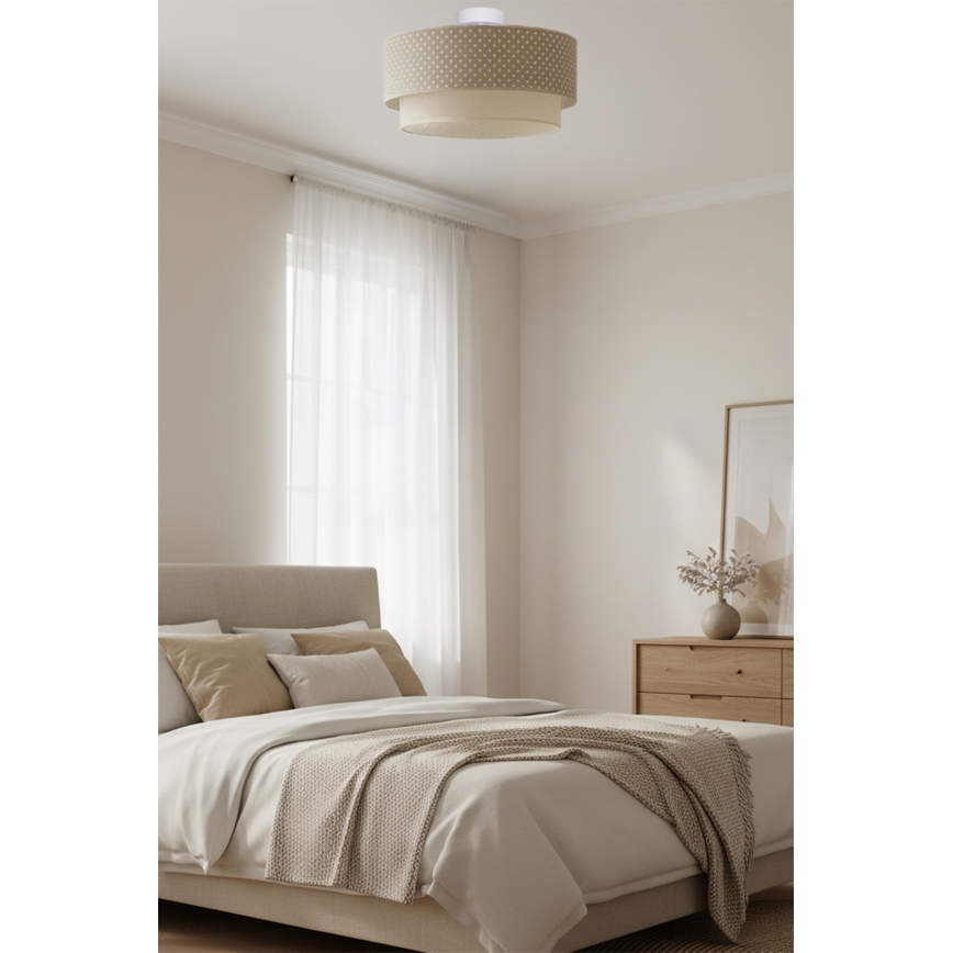 Brilagi - LED lubinis šviestuvas BOHO BOBO 1xE27/60W/230V, skersmuo 40 cm, su taškeliais, smėlinė/kreminė