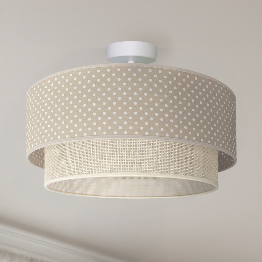 Brilagi - LED lubinis šviestuvas BOHO BOBO 1xE27/60W/230V, skersmuo 40 cm, su taškeliais, smėlinė/kreminė