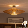 BRILAGI - LED paviršinis lubinis šviestuvas CERIA BOHO 1xE27/60W/230V, skersmuo 70 cm, juoda/ruda