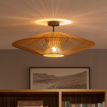 Brilagi - LED paviršinis lubinis šviestuvas CERIA BOHO 1xE27/60W/230V, skersmuo 70 cm, juoda/ruda