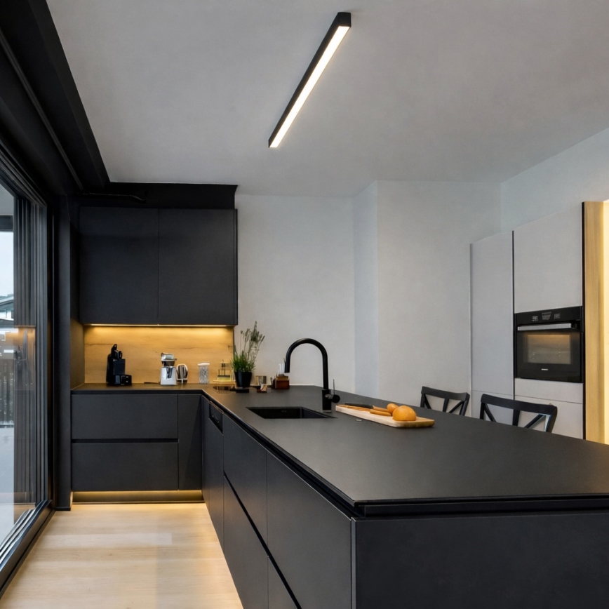 Brilagi - LED paviršinis lubinis šviestuvas FULLDAY LED/20/30/40W/230V 2700/4000/6000K 120 cm juodas