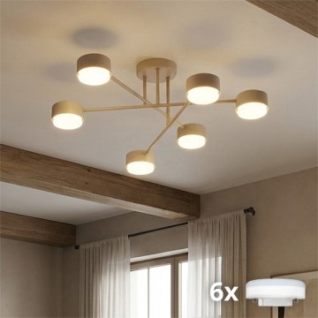 Brilagi - LED paviršinis lubinis šviestuvas MONO 6xGX53/12W/230V smėlio spalvos