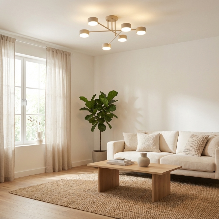 Brilagi - LED paviršinis lubinis šviestuvas MONO 6xGX53/12W/230V smėlio spalvos