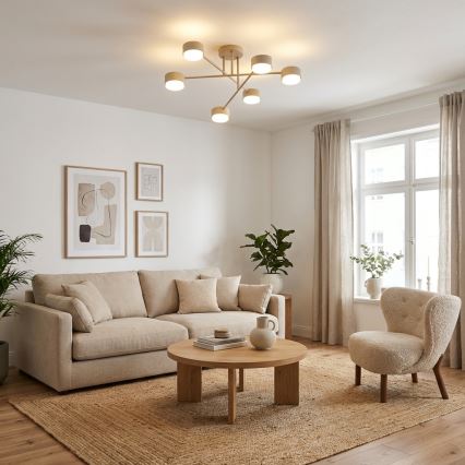 Brilagi - LED paviršinis lubinis šviestuvas MONO 6xGX53/12W/230V smėlio spalvos