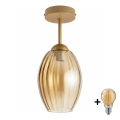 BRILAGI - LED Paviršinis lubinis šviestuvas RETRO GLASS 1xE27/60W/230V Ø 17 cm smėlio / dūminė smėlio spalva