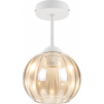 BRILAGI - LED paviršinis lubinis šviestuvas RETRO GLASS 1xE27/60W/230V Ø 18 cm balta/dūminė smėlinė