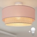 Brilagi - LED paviršinis lubų šviestuvas BOHO BOBO 1xE27/10W/230V Ø 40 cm rožinė/kreminė