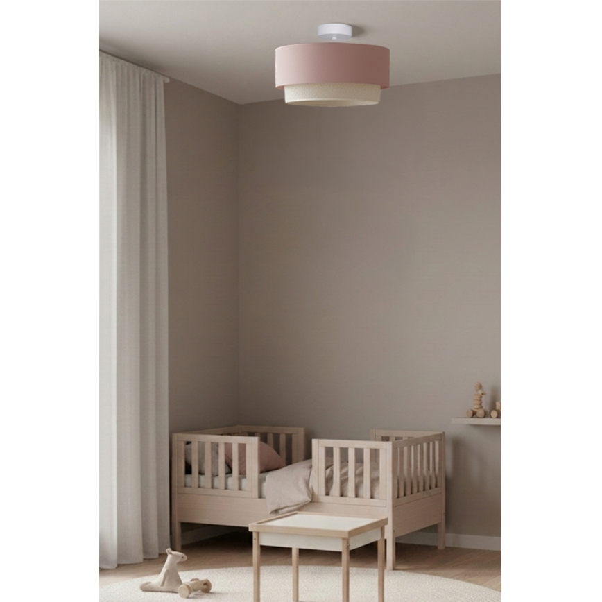 Brilagi - LED paviršinis lubų šviestuvas BOHO BOBO 1xE27/10W/230V Ø 40 cm rožinė/kreminė