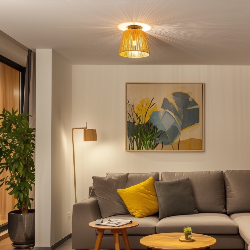 Brilagi - LED paviršinis lubų šviestuvas CERIA BOHO 1xE27/40W/230V skersmuo 28 cm ruda