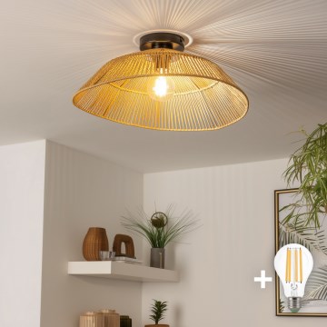 Brilagi - LED paviršinis lubų šviestuvas CERIA BOHO 1xE27/40W/230V skersmuo 50 cm rudos spalvos