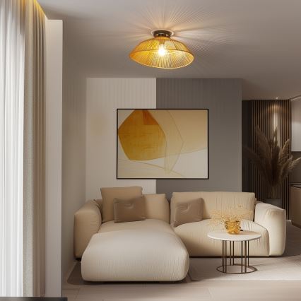 Brilagi - LED paviršinis lubų šviestuvas CERIA BOHO 1xE27/40W/230V skersmuo 50 cm rudos spalvos