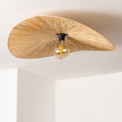 Brilagi - LED paviršinis lubų šviestuvas CERIA BOHO 1xE27/40W/230V, skersmuo 80 cm, rafija