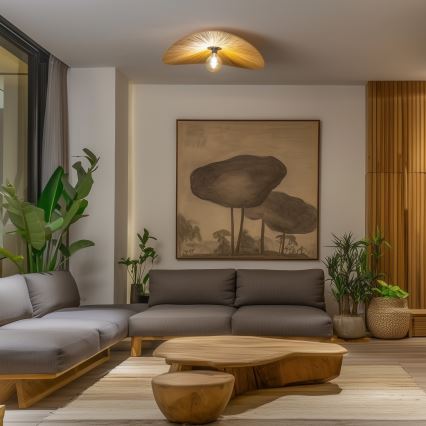 Brilagi - LED paviršinis lubų šviestuvas CERIA BOHO 1xE27/40W/230V, skersmuo 80 cm, rafija