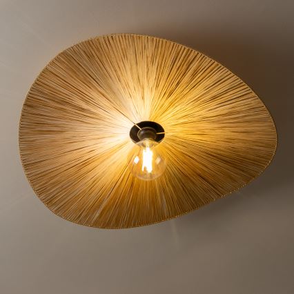 Brilagi - LED paviršinis lubų šviestuvas CERIA BOHO 1xE27/40W/230V, skersmuo 80 cm, rafija