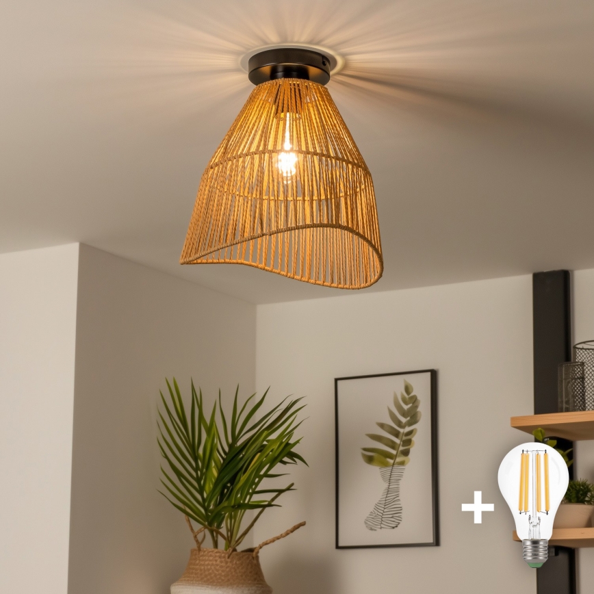 Brilagi - LED paviršinis lubų šviestuvas CERIA BOHO 1xE27/40W/230V Ø 30 cm rudas