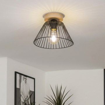 Brilagi - LED paviršinis lubų šviestuvas CERIA WIRE 1xE27/40W/230V, skersmuo 21 cm, juodas/ąžuolas